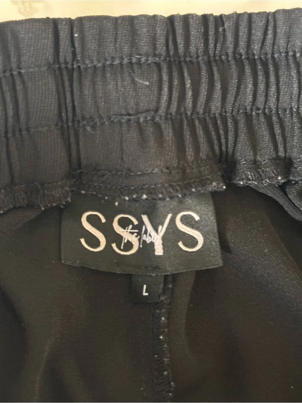 SSYS High-Rise Black Drawstring Shorts with Front Pockets